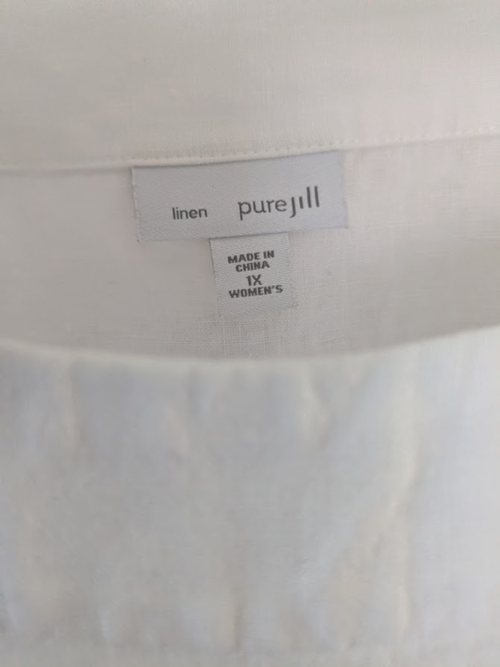 J.Jill White Linen Top, Women's Plus 1x - Picture 2 of 6